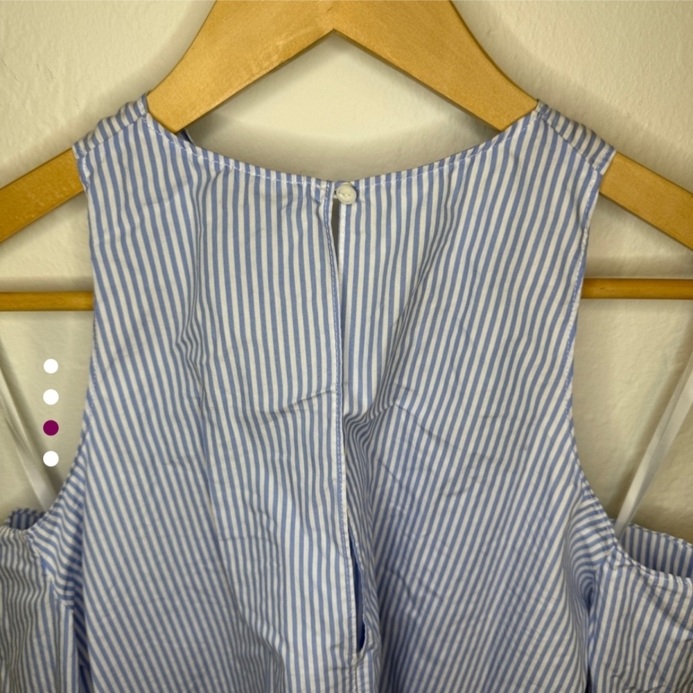 Rag & Bone Blue Cut-Out Long Sleeve Blouse - Picture 5 of 10